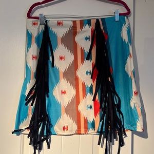 Western Silk Skirt Size XL